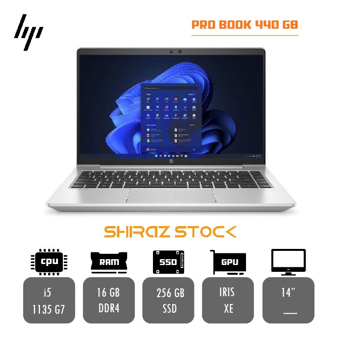 لپ تاپ استوک HP PRO BOOK 440 G8 | i5-1135G7 | 16GB-DDR4 | 256GB-SSDm.2 | 14"-FHD