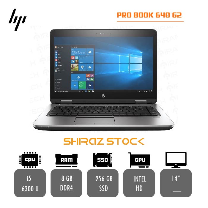 لپ تاپ استوک HP Probook 640 G2 | i5-6300U | 8GB-DDR4 | 256GB-SSDm.2 | 14"-FHD