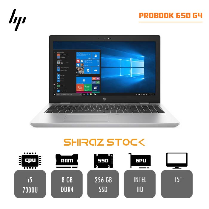 لپ تاپ استوک "HP ProBook 650 G4 | i5-7300U | 8GB-DDR4 | 256GB-SSDm.2 |15
