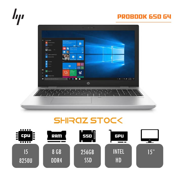 لپ تاپ استوک HP ProBook 650 G4 | i5-8250U | 8GB-DDR4 | 256GB-SSD |15