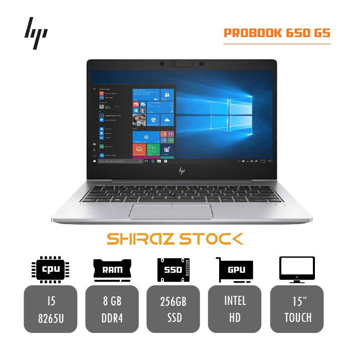 لپ تاپ استوک HP PROBOOK 650 G5| i5-8265U|8GB-DDR4| 256GB-SSD| 15-TOUCH