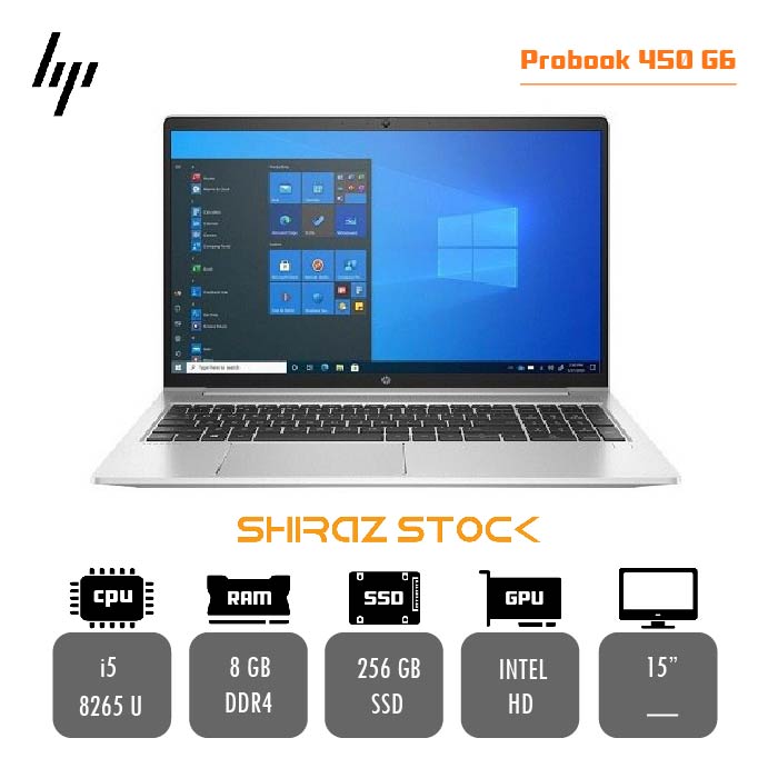 لپ تاپ استوک HP ProBook 450 G6 |i5-8265U | 8GB-DDR4 | 256GB-SSDm.2 |15"-HD