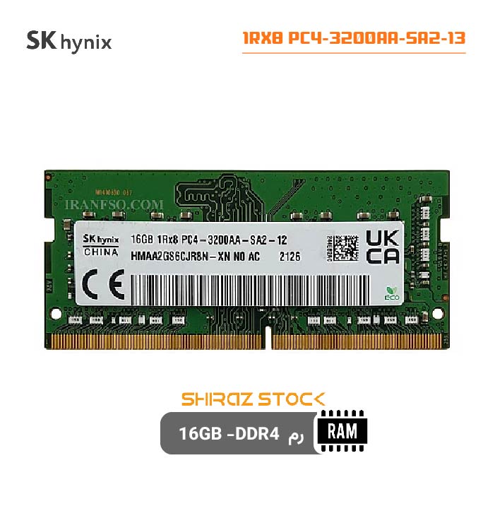 رم لپ تاپ استوک اورجینال برند SKHYNIX فرکانس PC4-3200AA حافظه 16GB