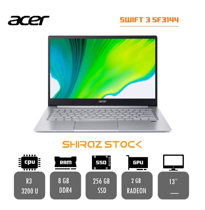 لپ تاپ استوک  "ACER SWIFT 3 SF3144 | R3-3200U | 8GB-DDR4 | 256GB-SSDm.2 |2GB-AMD RADEON| 13 