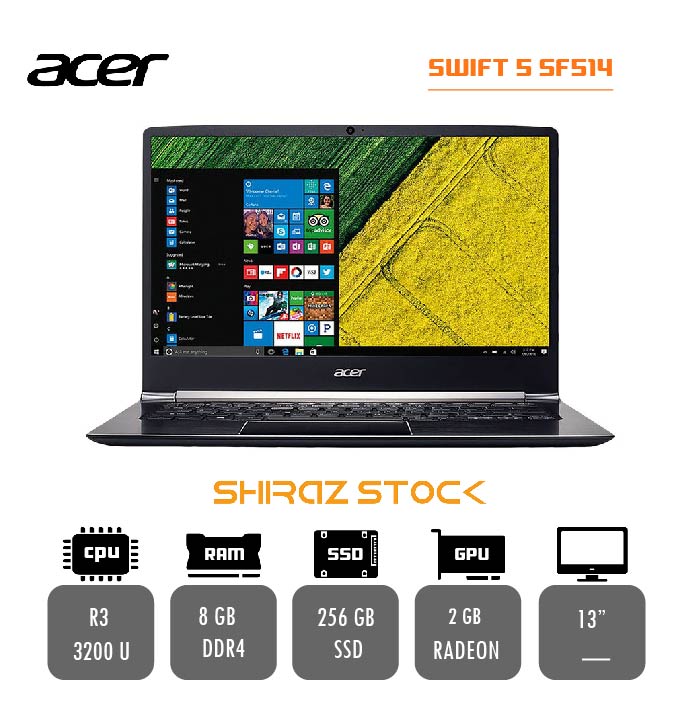 لپ تاپ استوک  ACER SWIFT 5 SF514 | i7-1065G7 | 16GB-DDR4 | 512GB-SSDm.2 | 14" TOUCH