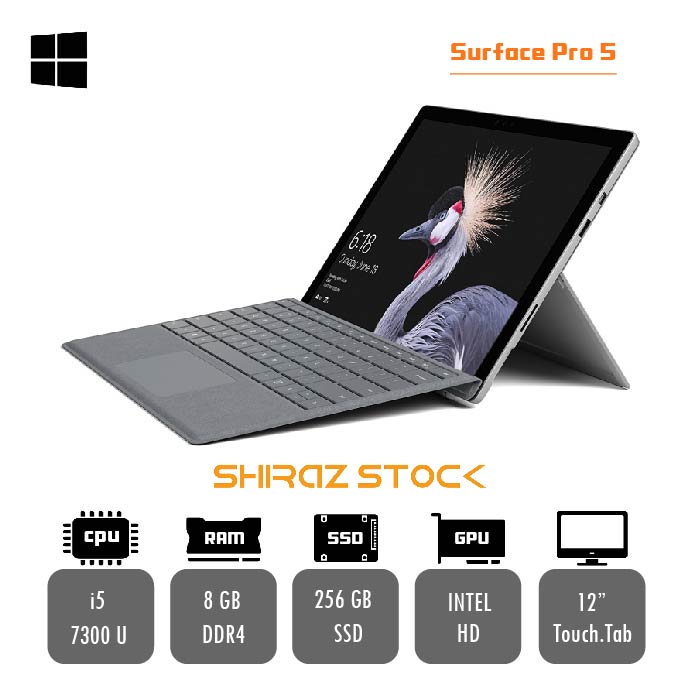 تبلت مایکروسافت سورفیس پرو 5 Microsoft Surface Pro 5 | i5-7300U |8GB|128+128GB| 12"-2K-TAB_Touch