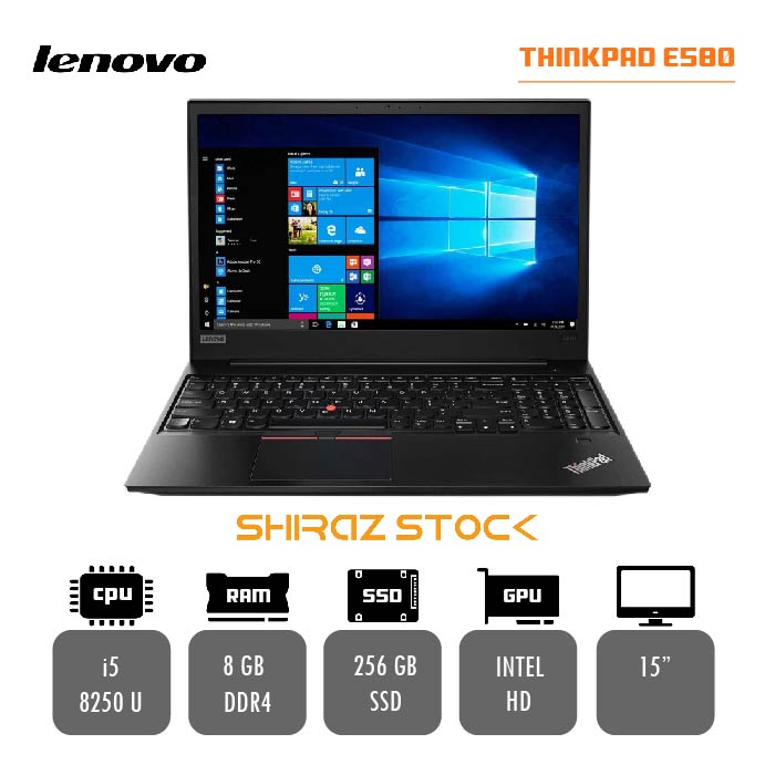 لپ تاپ استوک "LENOVO ThinkPad E580 | i5-8250U |8GB-DDR4 | 256GB-SSD-M2 | 15