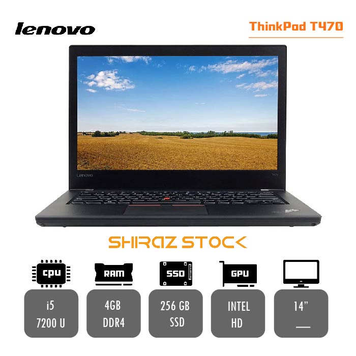  لپ تاپ استوک "LENOVO ThinkPAD T470 | i5-7200U| 4GB-DDR4 |256GB-SSD | 14 