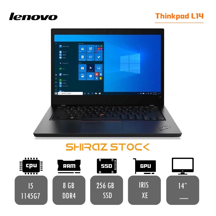 لپ تاپ استوک "LENOVO Thinkpad L14 | i5-1145G7|8GB-DDR4| 256GB-SSD| Iris Xe| 14