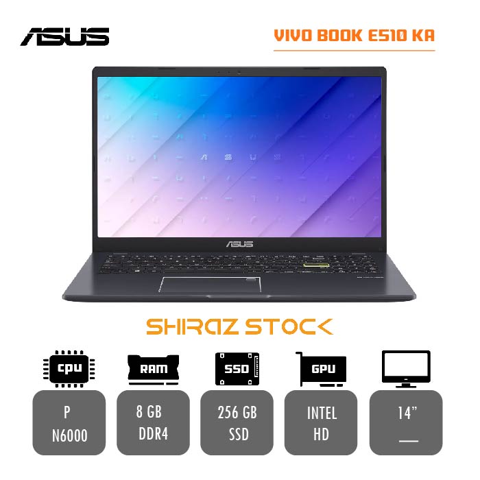 لپ تاپ استوک "ASUS VIVO BOOK E510 KA |PANTUM-N6000  | 8GB-DDR4 | 256-SSD | 14