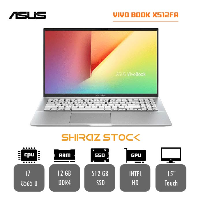 لپ تاپ استوک ASUS VIVO BOOK X512FA | i7-8565 U | 12GB-DDR4 | 512-SSD  | 15"-TOUCH