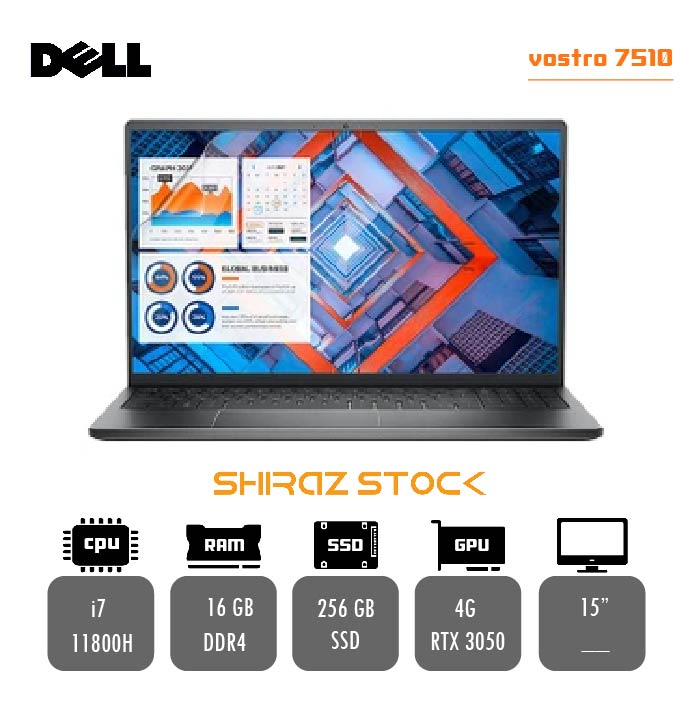 لپ تاپ استوک DELL VOSTRO 7510|i7-11800H|16GB|256GB|4GB-RTX3050