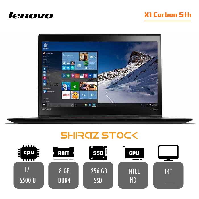 لپ تاپ استوک "LENOVO Thinkpad X1 Carbon 5TH | i7-6500U|8GB-DDR4| 256GB-SSD| 14