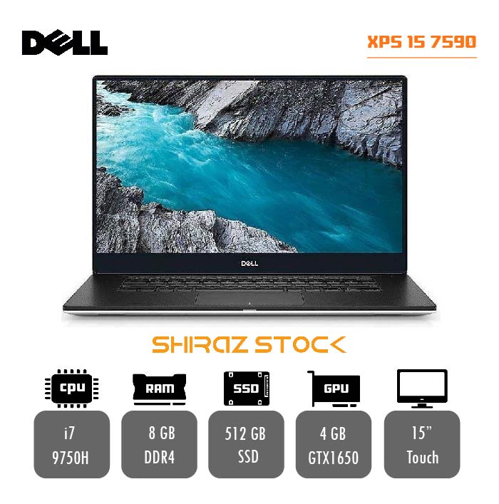 لپ تاپ استوک Dell XPS 15 7590 | i7-9750H | 8GB-DDR4 | 512GB-SSDm.2 | GTX1650-4GB | 15"TOUCH