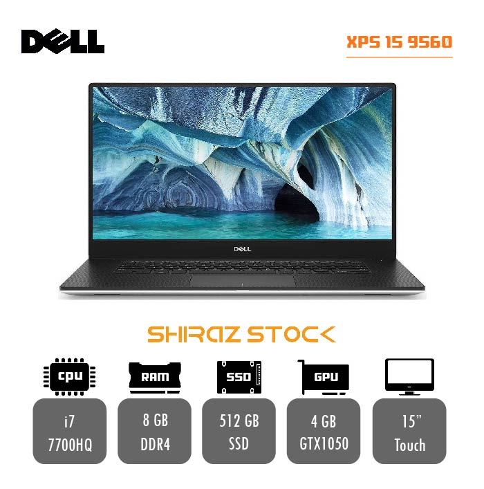 لپ تاپ استوک Dell XPS 9560 | i7-7700HQ | 8GB-DDR4 | 512GB-SSDm.2 | GTX1050-4GB-DDR5 | 15"-TOUICH