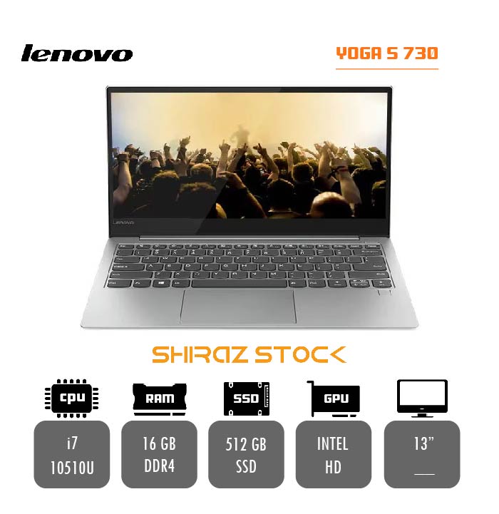 لپ تاپ استوک LENOVO  Yoga S 730 | i7-10510U | 16GB-DDR4 | 512GB-SSDm.2 | 13"-Touch