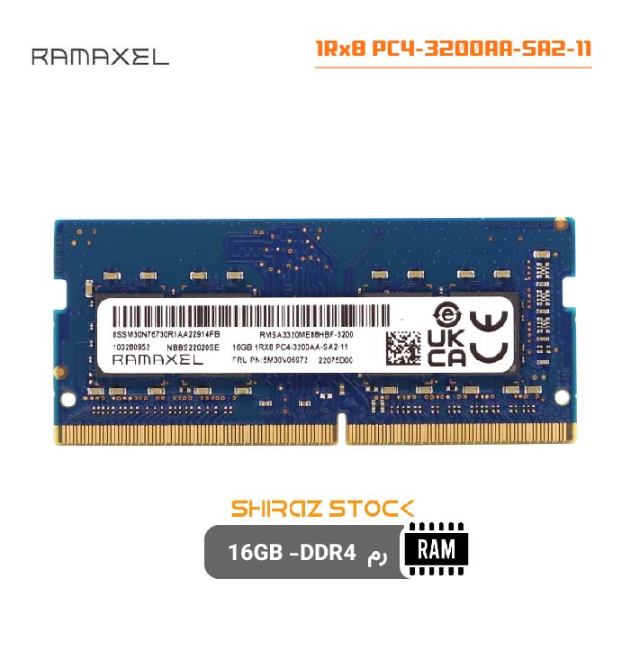 رم لپ تاپ استوک اورجینال برند ramaxel فرکانس PC4-3200AA حافظه 16GB