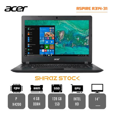لپ تاپ استوک "ACER ASPIRE A314-31 |PANTUM-N4200|4GB-DDR4|128GB-SSD| 14