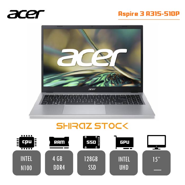 لپ تاپ استوک "ACER ASPIRE A315-510P | PANTIUM-N100 | 4GB-DDR4 | 128GB-SSD | 15