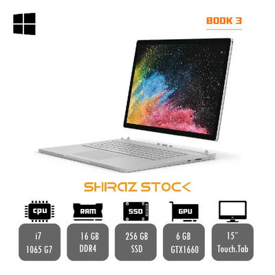 سرفیس بوک استوک Microsoft Surface Book 3 |i7-1065G7|16GB|256GB-SSD|6GB-GTX 1660TI|14"-4K-Touch
