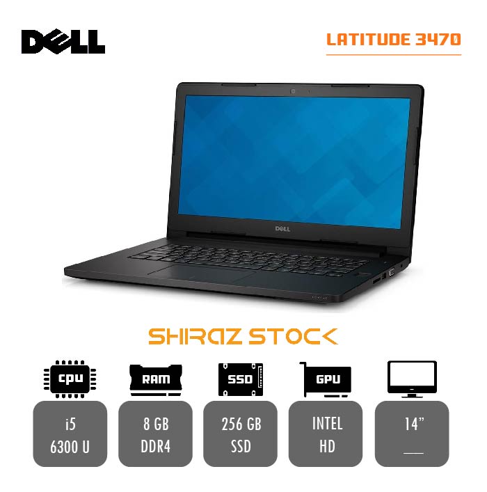لپ تاپ استوک "DELL Latitude 3470 | i5-6300U | 8GB-DDR4 | 256GB-SSDm.2| 14 