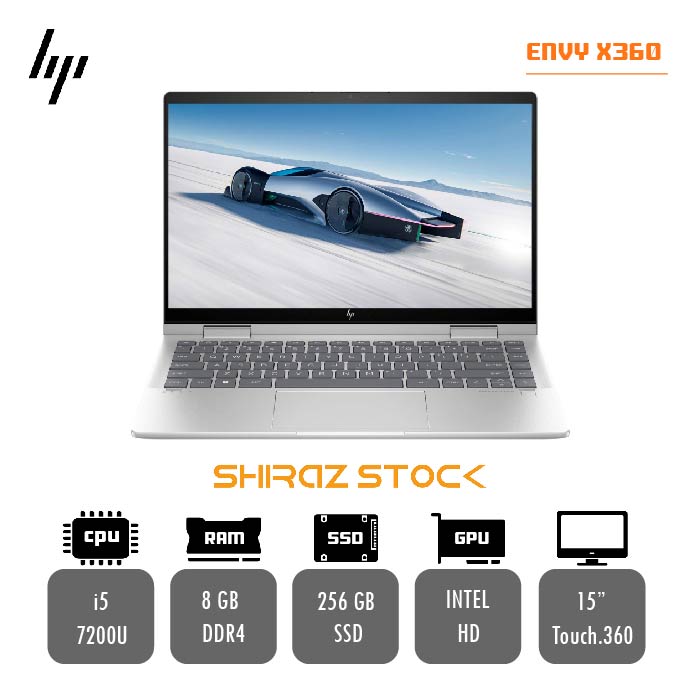 لپ تاپ استوک HP ENVY X360 | i5-7200U | 8GB-DDR4 | 256GB-SSD | 15 TOUCH.360