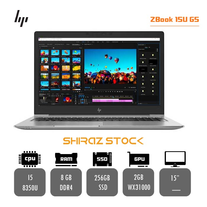 لپ تاپ استوک HP ZBook 15U G5 | i5-8350U | 8GB-DDR4 | 256GB-SSD | 2GB-WX 3100 | 15