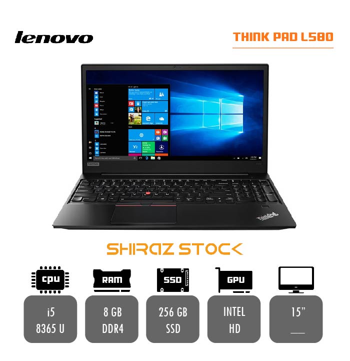 لپ تاپ استوک "LENOVO ThinkPad L580| i5-8250U | 8GB-DDR4 | 256GB-SSD-M2 | 15