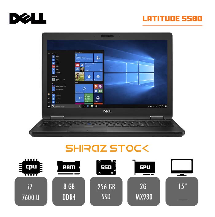 لپ تاپ استوک DELL Latitude 5580|i7-7600U|8GB|256GB|2GB-MX930|15"
