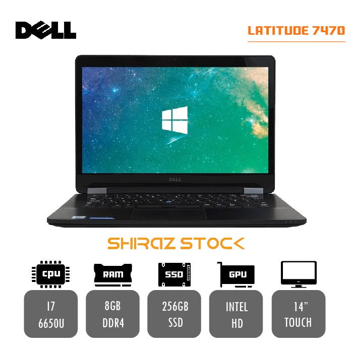 لپ تاپ استوک DELL Latitude 7470 | i7-6650U | 8GB-DDR4 | 256GB-SSD | 14-TOUCH