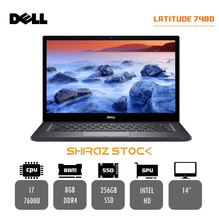 لپ تاپ استوک DELL Latitude 7480 | i7-7600U | 8GB-DDR4 | 256GB-SSD | 14