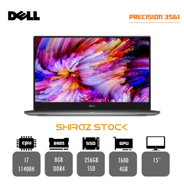 لپ تاپ استوک Dell PRECISION 3561 | i7-11400H | 8GB-DDR4 | 256GB-SSD | NVDIA T600 4GB | 15