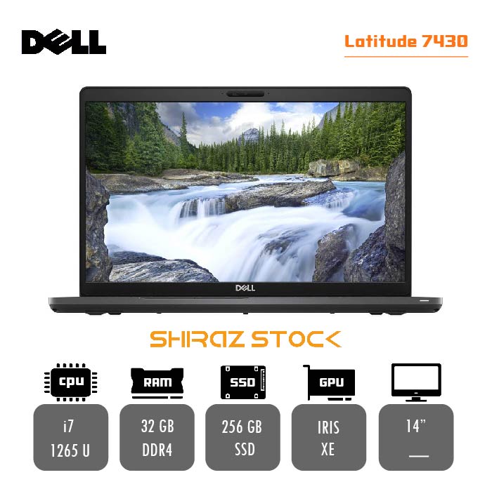 لپ تاپ استوک DELL Latitude 7430 | i7-1265U | 32GB-DDR4 | 256GB | IRIS XE | 14"