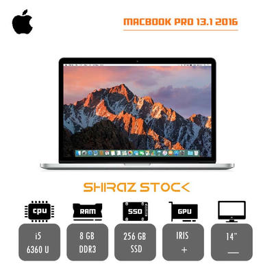 مک بوک استوک "APPLE MACBOOK PRO 13.1 2016 |i5-6360U|8GB-DDR3|256GB-SSD|14 