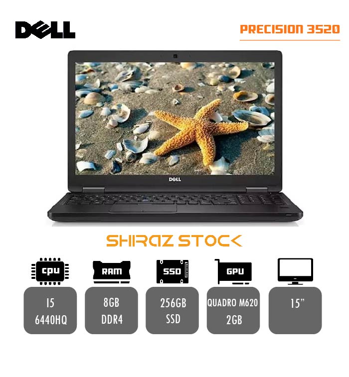 لپ تاپ استوک DELL PRECISION 3520 | i5-6440HQ | 8GB-DDR4 | 256GB-SSD | NVDIA QUADRO M620-2GB | 15