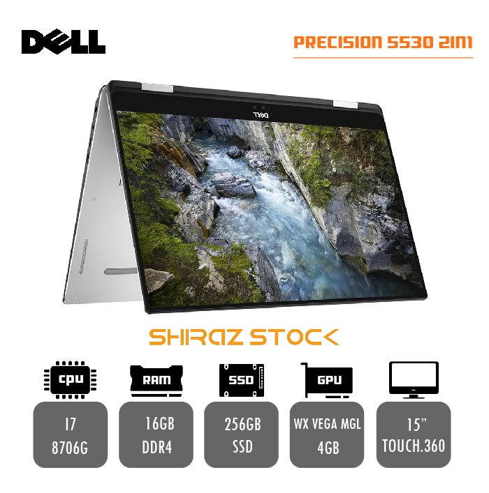 لپ تاپ استوکDell PRECISION 5530 2IN1 | i7-8706G | 16GB-DDR4 | 256GB-SSD | VEGA MGL-4GB | 15TOUCH.360