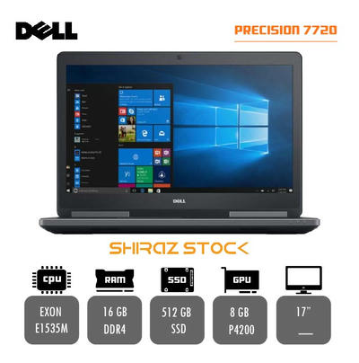 لپ تاپ استوک "Dell PRECISION 7720|XEON-E1535M|16GB-DDR4|512GB-SSDm.2|P4200-8GB|17