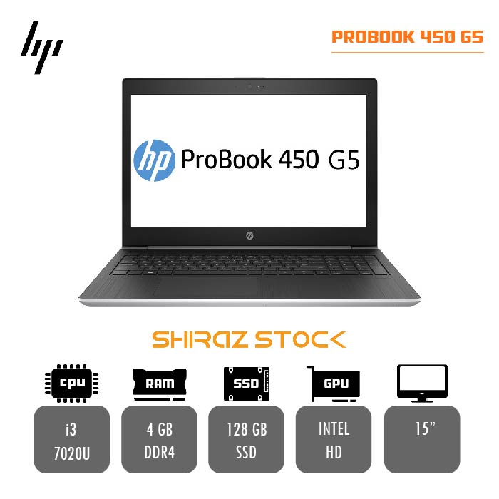 لپ تاپ استوک "HP ProBook 450 G5 |i3-7020U | 4GB-DDR4 | 128GB-SSDm.2 |15