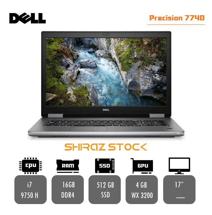 لپ تاپ استوک "Dell PRECISION 7740| I7-9750H | 16GB-DDR4 | 512GB-SSD | WX 3200-4GB|17