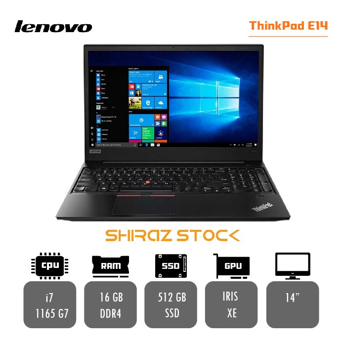  لپ تاپ استوک LENOVO ThinkPAD E14 | i7-1165G7 | 16GB-DDR4 |512GB-SSD | 14"TOUCH