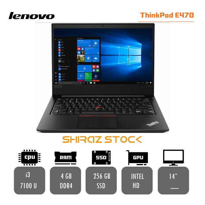  لپ تاپ استوک LENOVO THINKPAD E470|I3-7100 U| 4GB-DDR4 |256-SSD | 14"