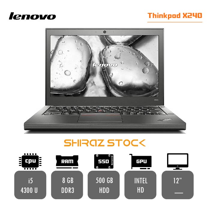لپ تاپ استوک  LENOVO ThinkPad X240 | i5-4300 U | 8GB-DDR3 | 500GB | 12"HD