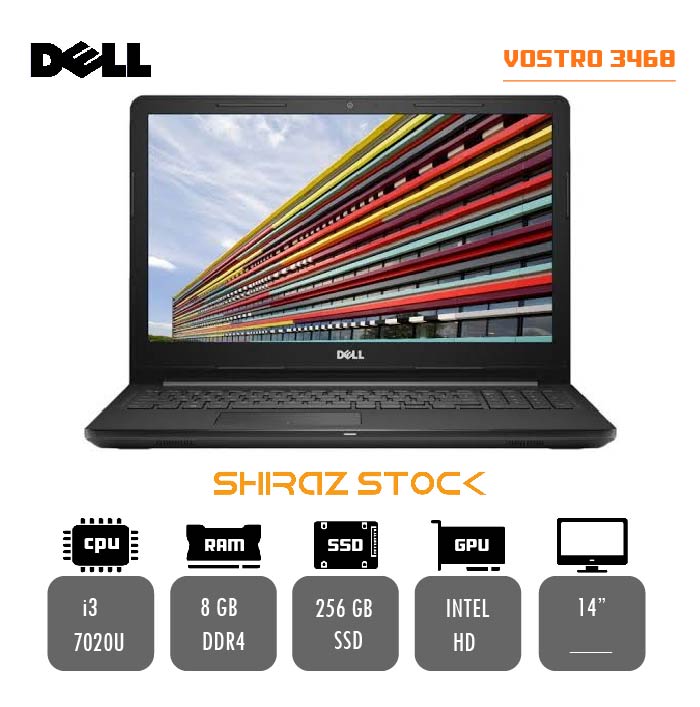 لپ تاپ استوک DELL VOSTRO 14-3468|I3-7020U|8GB|256GB|14"