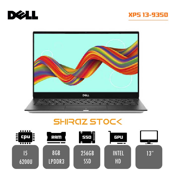 لپ تاپ استوک Dell XPS 13-9350 | i5-6200U | 8GB-LPDDR3 | 256GB-SSD | 13