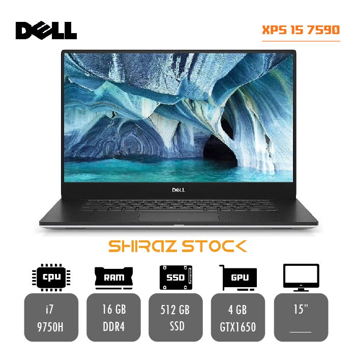 لپ تاپ استوک Dell XPS 15 7590 | i7-9750H | 16GB-DDR4 | 512GB-SSDm.2 | GTX1650-4GB | 15"