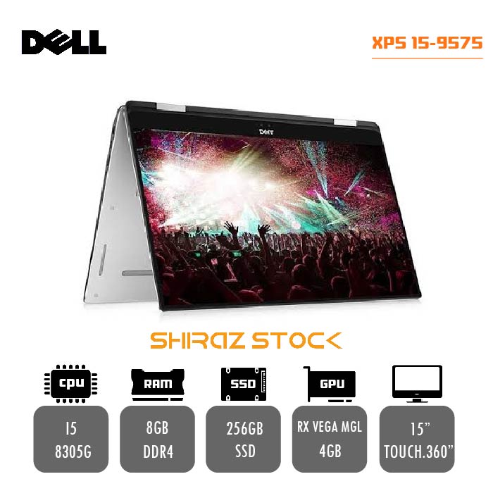 لپ تاپ استوک DELL XPS 15 9575 |i5-8305G| 8GB-DDR4 | 256GB-SSD | RADEON RX VEGA MGL-4GB | 15TOUCH.360