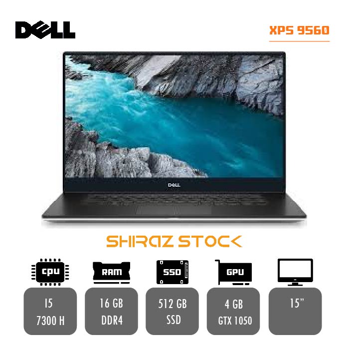 لپ تاپ استوک "Dell XPS 9560 | i5-7300H | 16GB-DDR4 | 512GB-SSDm.2 | GTX1050-4GB-DDR5 | 15