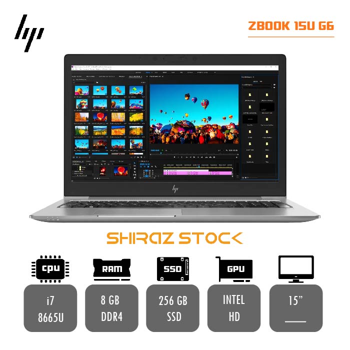 لپ تاپ استوک HP ZBook 15U G6 | i7-8665U | 8GB-DDR4 | 256GB-SSD| 15"-