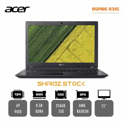 لپ تاپ استوک ACER ASPIRE A315.21 | A9-9420 | 8GB-DDR4 | 256GB-SSD | AMD RADEON | 15