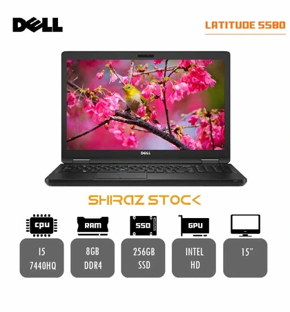لپ تاپ استوک DELL Latitude 5580 | i5-7440HQ | 8GB-DDR4 | 256GB-SSD | INTEL HD | 15